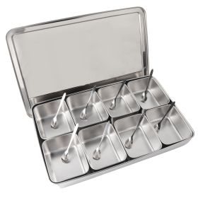 8 Grids Aluminium Alloy Seasoning Box Condiment Containers Spice Jar Kitchen Utensils