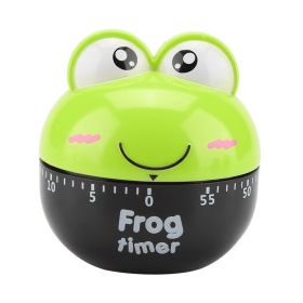Cartoon Animal Shape Kitchen Timer Mechanical Counters Clock for Cooking Timing Tool(Green)