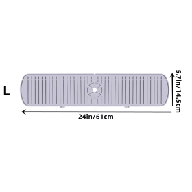 1pc Faucet Sink Splash Guard Mat, Silicone Faucet Water Catcher Mat Cover, Sink Draining Pad Behind Faucet