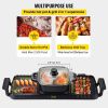 VEVOR 2 in 1 Electric Grill and Hot Pot, 2400W BBQ Pan Grill and Hot Pot, Outdoor Teppanyaki Grill Pot with Dual Temp Control