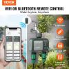 VEVOR WiFi Sprinkler Timer, 2 Outlets, Smart Hose Faucet Water Timer with Brass Inlet, APP Control via 2.4Ghz WiFi or Bluetooth