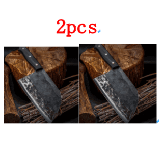 Stainless Steel Meat Cleaver Chef's Knife Cleaver (Option: 2pcs B)
