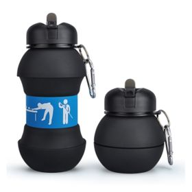 Sports Water Bottle Silicone Collapsible Spherical Drinking Mug Leak-proof Squeezable Shockproof Basketball Soccer Baseball Volleyball Go Tumbler (Option: I)