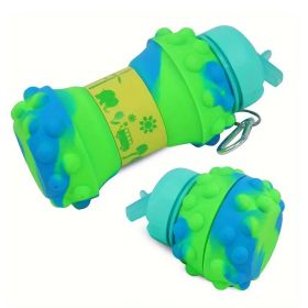 Sports Water Bottle Silicone Collapsible Spherical Drinking Mug Leak-proof Squeezable Shockproof Basketball Soccer Baseball Volleyball Go Tumbler (Option: T)