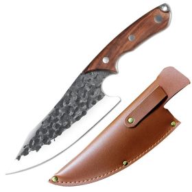 7 Inch Hand Forged Stainless Steel Kitchen Chef Knife (Option: C6 and PU sleeve)