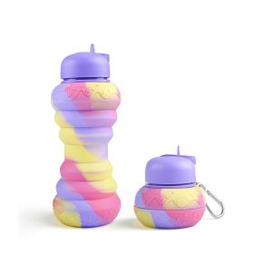 Sports Water Bottle Silicone Collapsible Spherical Drinking Mug Leak-proof Squeezable Shockproof Basketball Soccer Baseball Volleyball Go Tumbler (Option: Q)