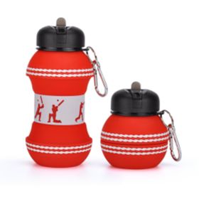 Sports Water Bottle Silicone Collapsible Spherical Drinking Mug Leak-proof Squeezable Shockproof Basketball Soccer Baseball Volleyball Go Tumbler (Option: K)