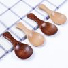 4 Pcs Mini Wooden Spoons; Small Spice Condiment Spoon; Sugar Tea Coffee Scoop; Short Handle Wood Spoon