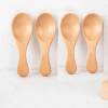 4 Pcs Mini Wooden Spoons; Small Spice Condiment Spoon; Sugar Tea Coffee Scoop; Short Handle Wood Spoon