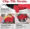 Kitchen Snap N Strain Pot Strainer and Pasta Strainer - Adjustable Silicone Clip On Strainer for Pots, Pans, and Bowls - Gray